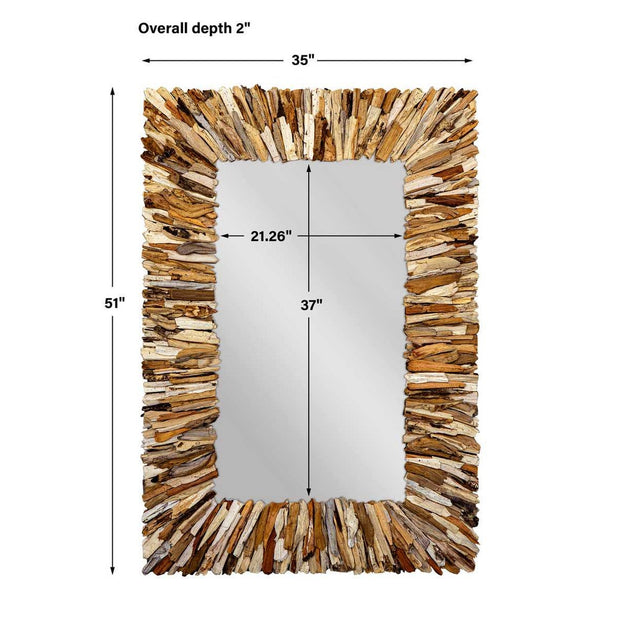 Uttermost Teak Branch Natural Rectangle Mirror