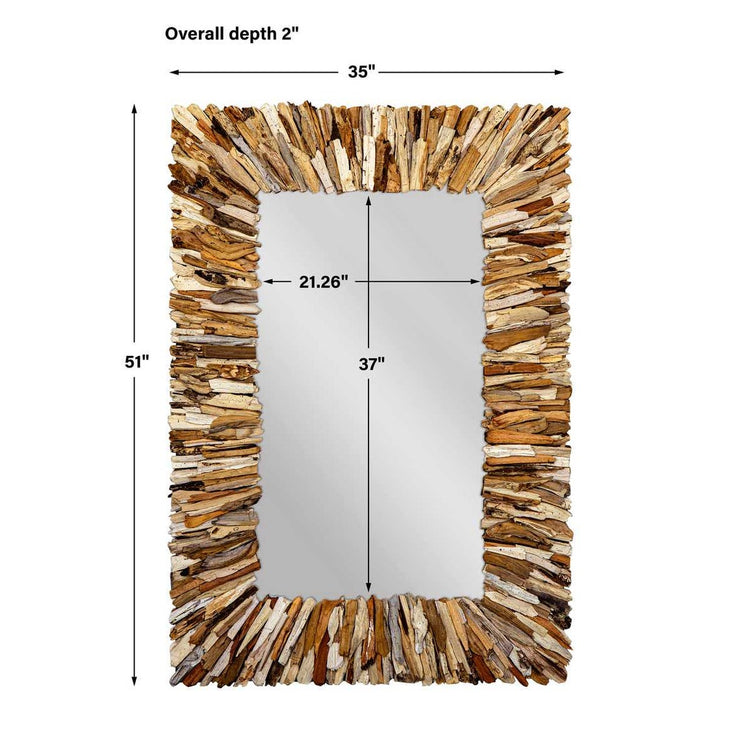 Uttermost Teak Branch Natural Rectangle Mirror