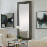 Uttermost Figaro Rustic Wood Gray Washed Mirror