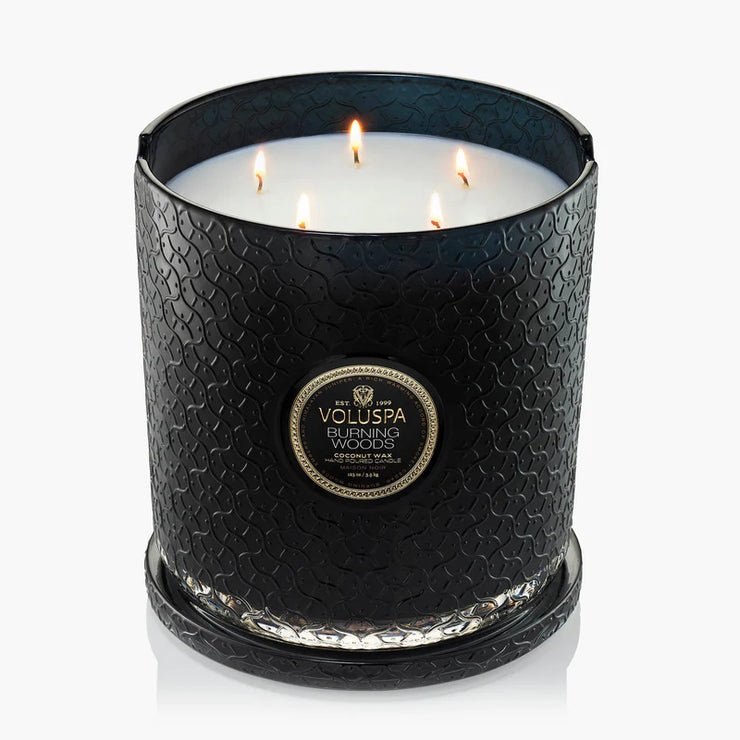 Voluspa Burning Woods 5 Wick Hearth Candle ~ 123oz