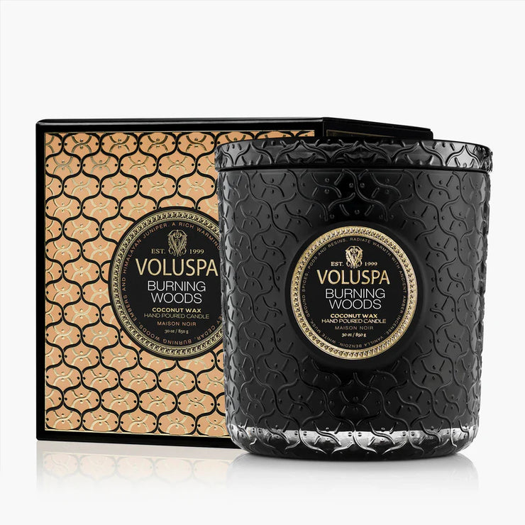 Voluspa Burning Woods Boxed Luxe Candle ~ 30oz