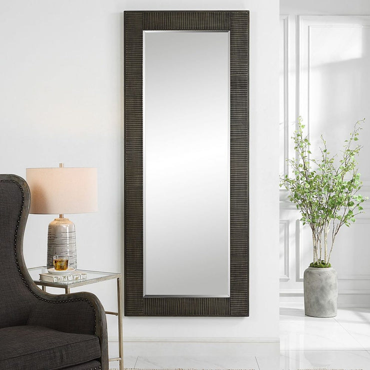 Uttermost Figaro Rustic Wood Gray Washed Mirror