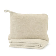 Kashwere Ultra Plush Linen with Desert Dune Fleck Travel Blanket, Pouch, Eye Mask and Spa Socks Set
