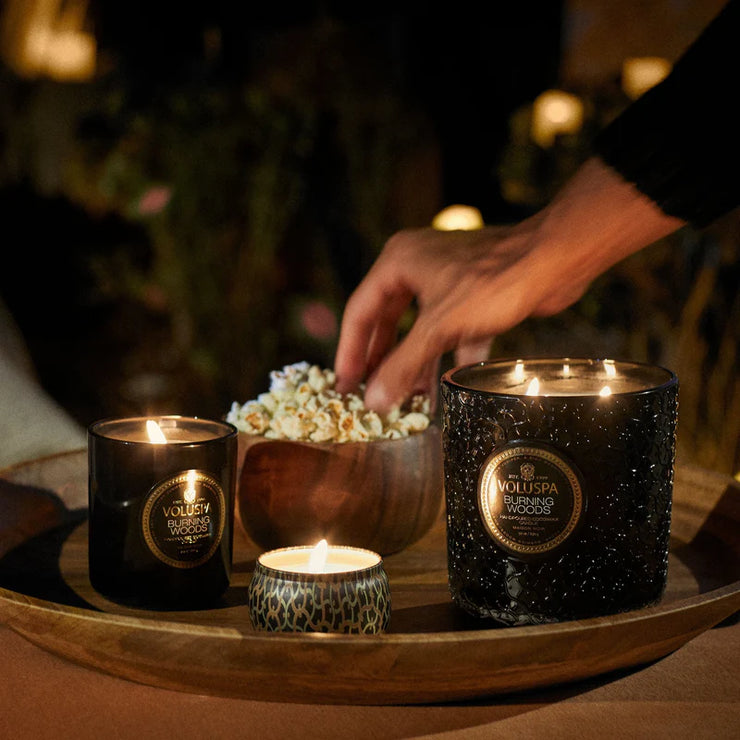 Voluspa Burning Woods Boxed Luxe Candle ~ 30oz
