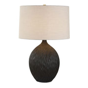 Uttermost Levee Textured Satin Black Glaze Table Lamp