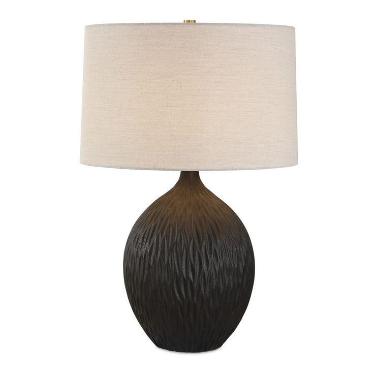 Uttermost Levee Textured Satin Black Glaze Table Lamp