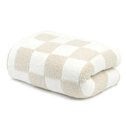 Kashwere Crème and Linen Check Cloud Throw