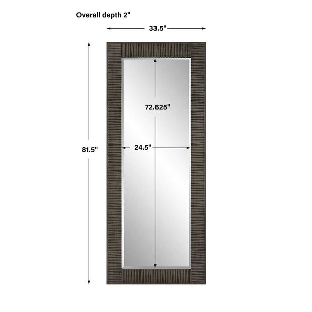 Uttermost Figaro Rustic Wood Gray Washed Mirror