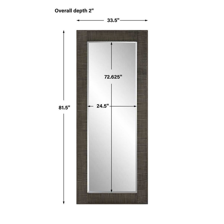 Uttermost Figaro Rustic Wood Gray Washed Mirror