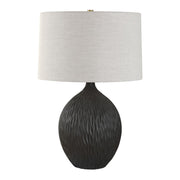 Uttermost Levee Textured Satin Black Glaze Table Lamp