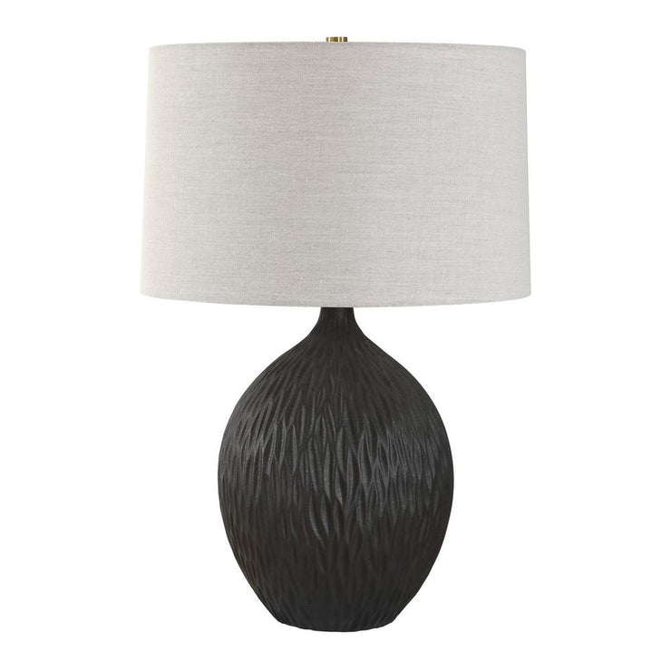 Uttermost Levee Textured Satin Black Glaze Table Lamp