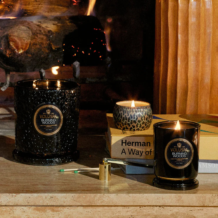 Voluspa Burning Woods Mini Tin Candle ~ 4oz