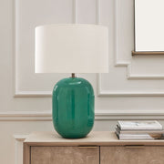 Uttermost Hollis Vibrant Teal Glaze With Antique Gold Accents Table Lamp