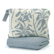 Kashwere Ultra Plush Maliblu and Linen Botanical Travel Blanket With Pouch