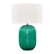 Uttermost Hollis Vibrant Teal Glaze With Antique Gold Accents Table Lamp