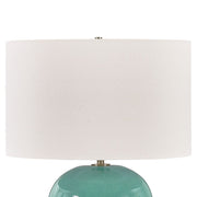 Uttermost Hollis Vibrant Teal Glaze With Antique Gold Accents Table Lamp