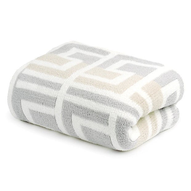 Kashwere Ultra Soft Grecian Crème, Soapstone and Linen Throw