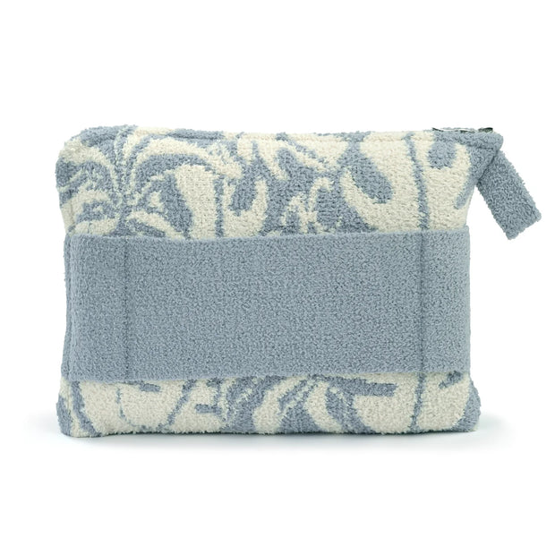 Kashwere Ultra Plush Maliblu and Linen Botanical Travel Blanket With Pouch