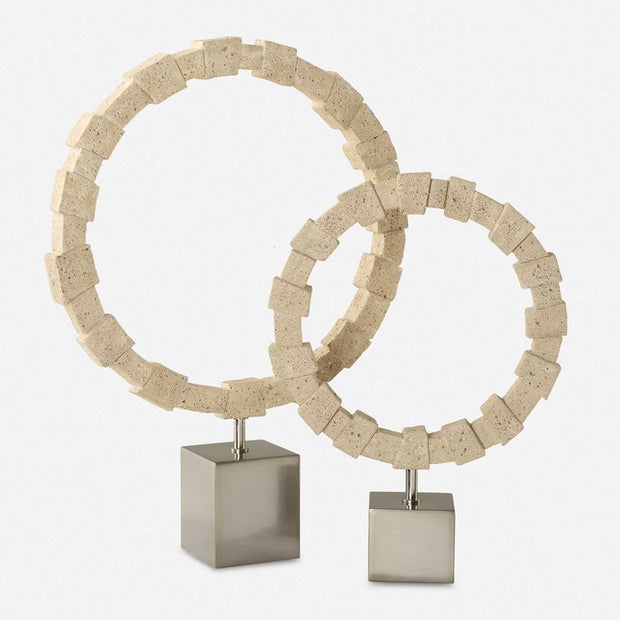 Uttermost Ivory Fushion Rings Set of 2 Sculptures