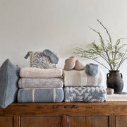 Kashwere Ultra Plush Maliblu and Linen Botanical Travel Blanket With Pouch