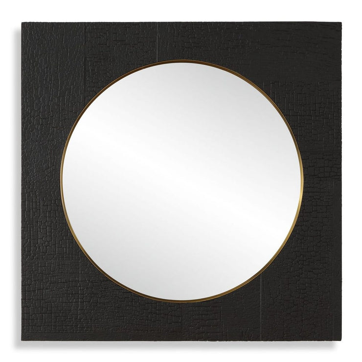 Uttermost Ember Rich Black Wood Charring Square Mirror