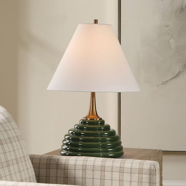 Uttermost McKay Dark Green Ribbed Table Lamp