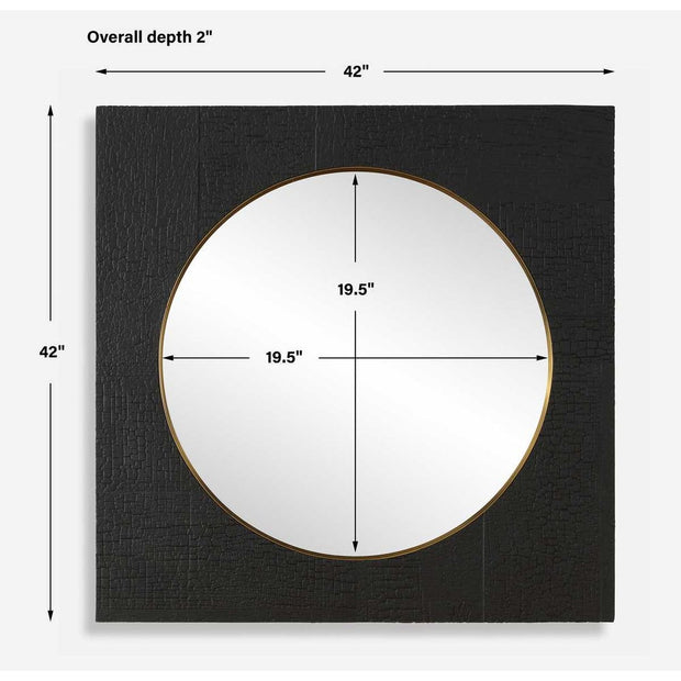 Uttermost Ember Rich Black Wood Charring Square Mirror