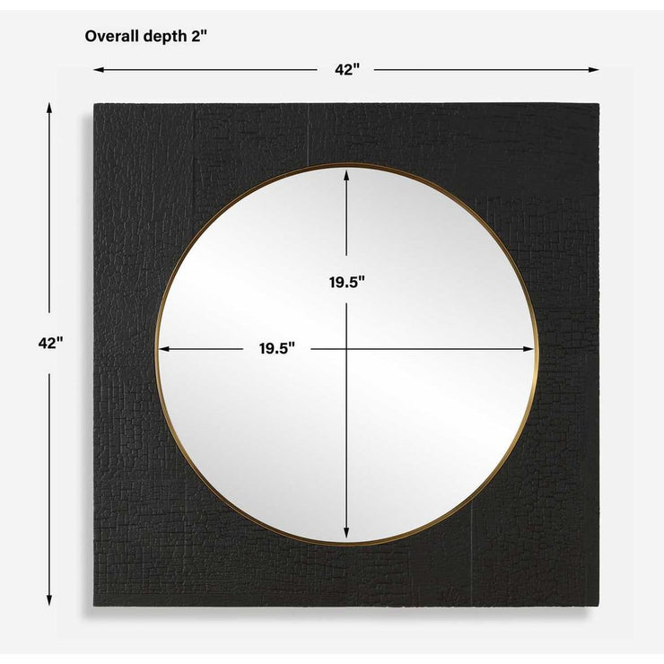 Uttermost Ember Rich Black Wood Charring Square Mirror
