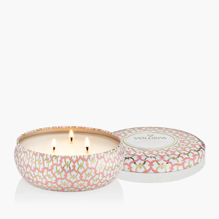 Voluspa Saijo Persimmon 3 Wick Tin Candle ~ 12oz