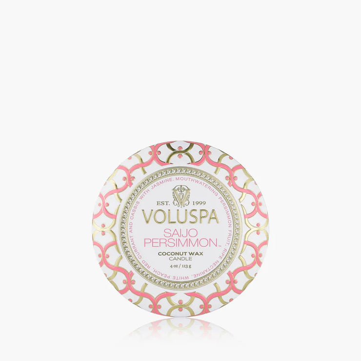 Voluspa Saijo Persimmon Mini Tin Candle ~ 4oz