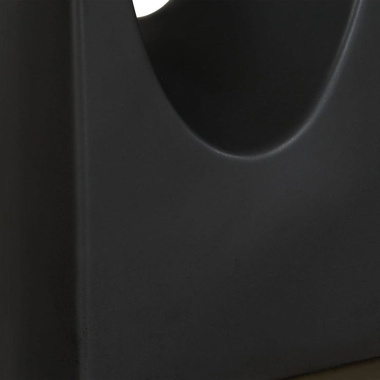 Uttermost Void Matte Black Glazed Table Lamp With Crisp White Linen Shade