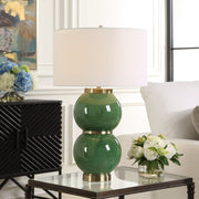 Uttermost Banner Moss Green Stacked Sphere Table Lamp