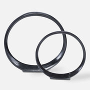 Uttermost Orbits Ring Black Nickel Set of 2 Sculptures