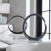 Uttermost Orbits Ring Black Nickel Set of 2 Sculptures