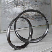 Uttermost Orbits Ring Black Nickel Set of 2 Sculptures