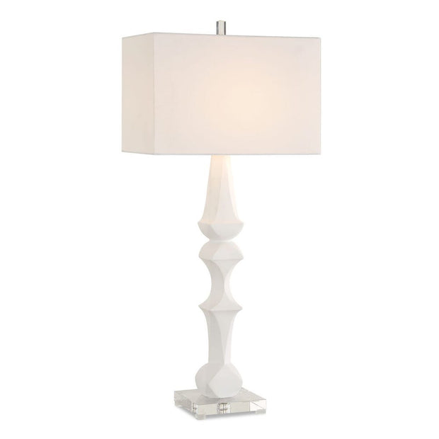 Uttermost Mayme Unique Stacked Matte White Sculpture Table Lamp