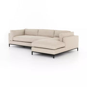 Four Hands Grammercy 2 Piece Right Chaise Sectional 120” ~ Oak Sand Upholstered Fabric