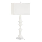Uttermost Mayme Unique Stacked Matte White Sculpture Table Lamp