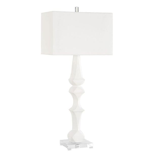 Uttermost Mayme Unique Stacked Matte White Sculpture Table Lamp