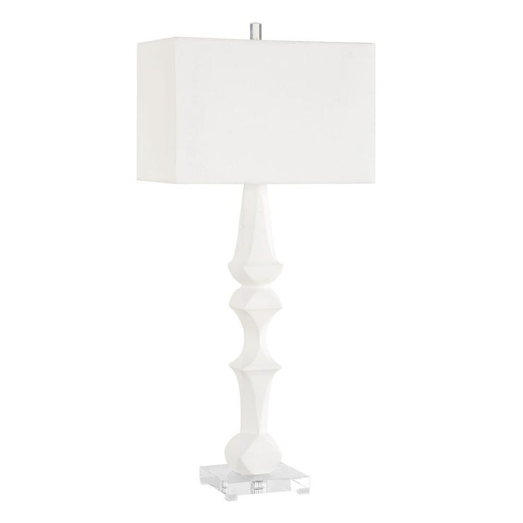 Uttermost Mayme Unique Stacked Matte White Sculpture Table Lamp