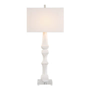 Uttermost Mayme Unique Stacked Matte White Sculpture Table Lamp