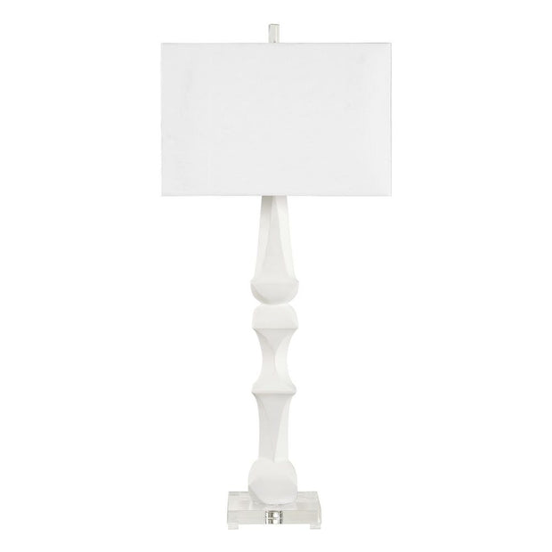 Uttermost Mayme Unique Stacked Matte White Sculpture Table Lamp