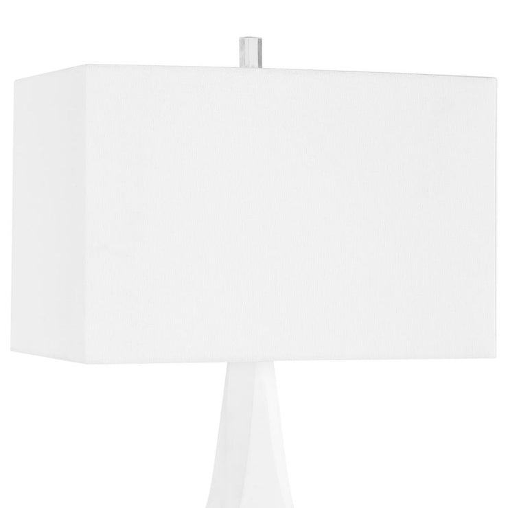 Uttermost Mayme Unique Stacked Matte White Sculpture Table Lamp