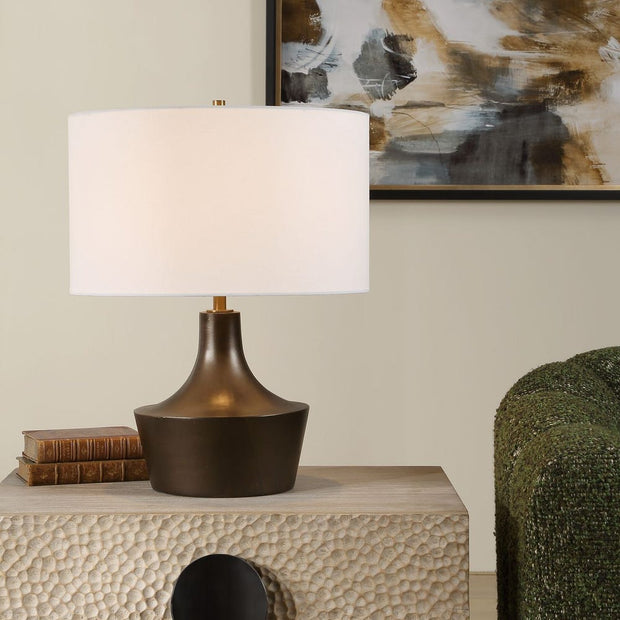 Uttermost Paseo Warm Bronze Curved Table Lamp