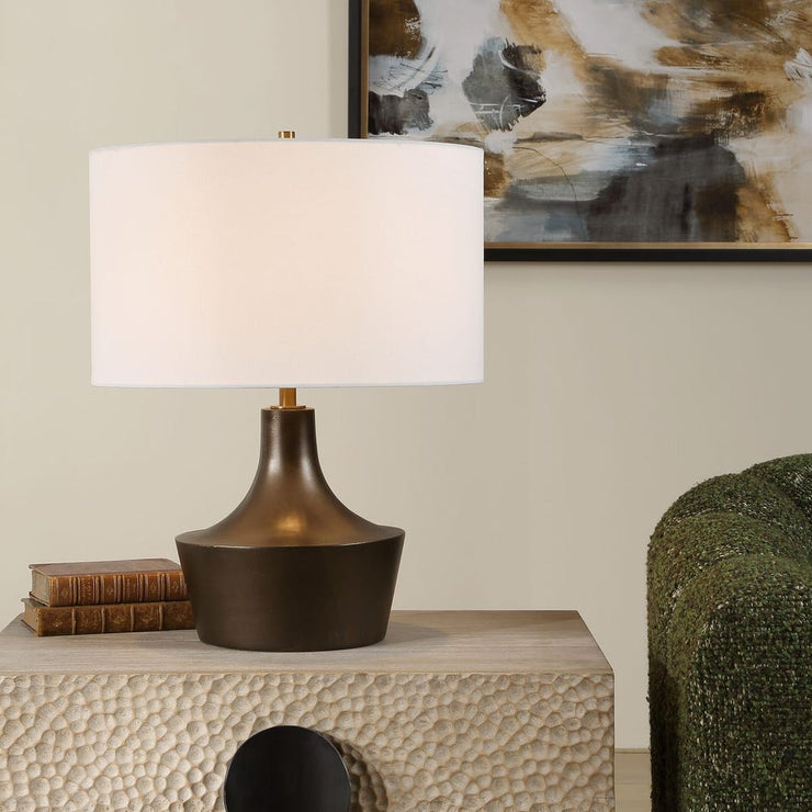 Uttermost Paseo Warm Bronze Curved Table Lamp