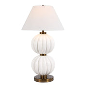 Uttermost Irena Ribbed Glossy White Spheres Table Lamp
