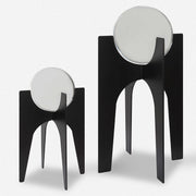 Uttermost Ellianna Crystal Spheres With Iron Bases Set of 2 Sculptures