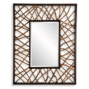 Uttermost Teak Maze Mahogany Rustic Modern Rectangular Mirror