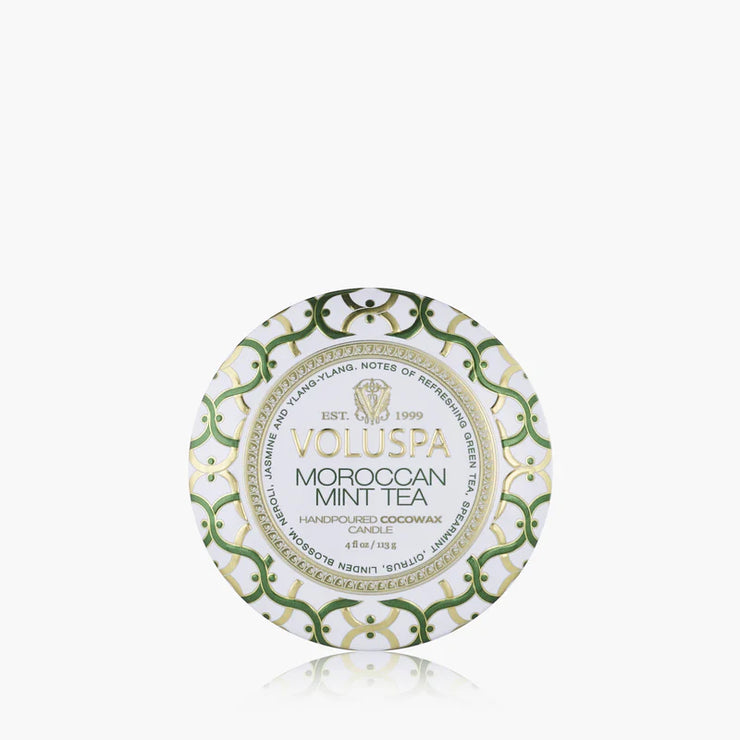 Voluspa Moroccan Mint Tea Mini Tin Candle ~4oz