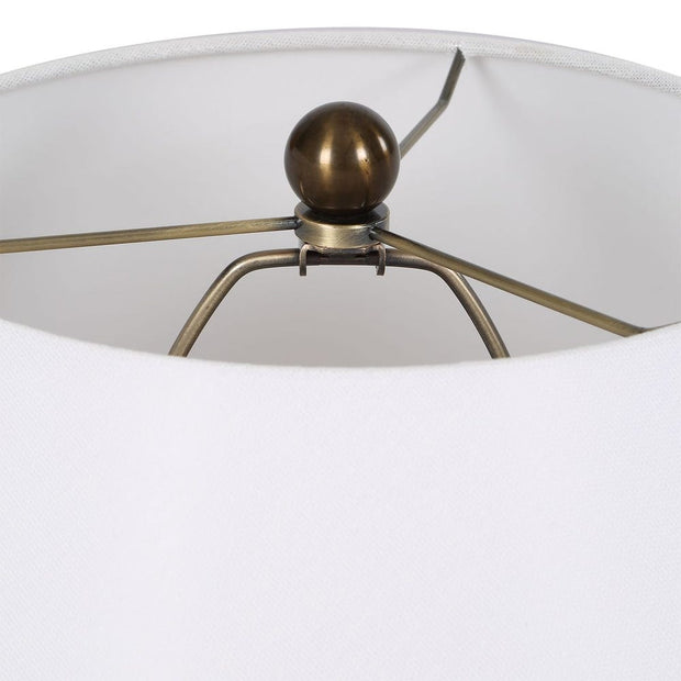 Uttermost Irena Ribbed Glossy White Spheres Table Lamp